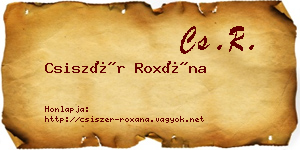 Csiszér Roxána névjegykártya